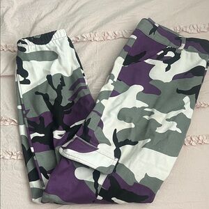 Purple camo Cargo Jogger pants